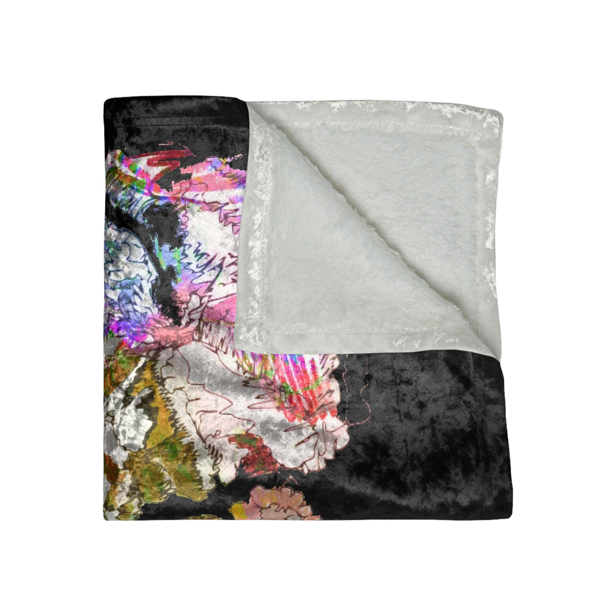 Goodnight Flora Crushed Velvet Blanket product image - artwork by Madeline LeBlanc / Making Madi