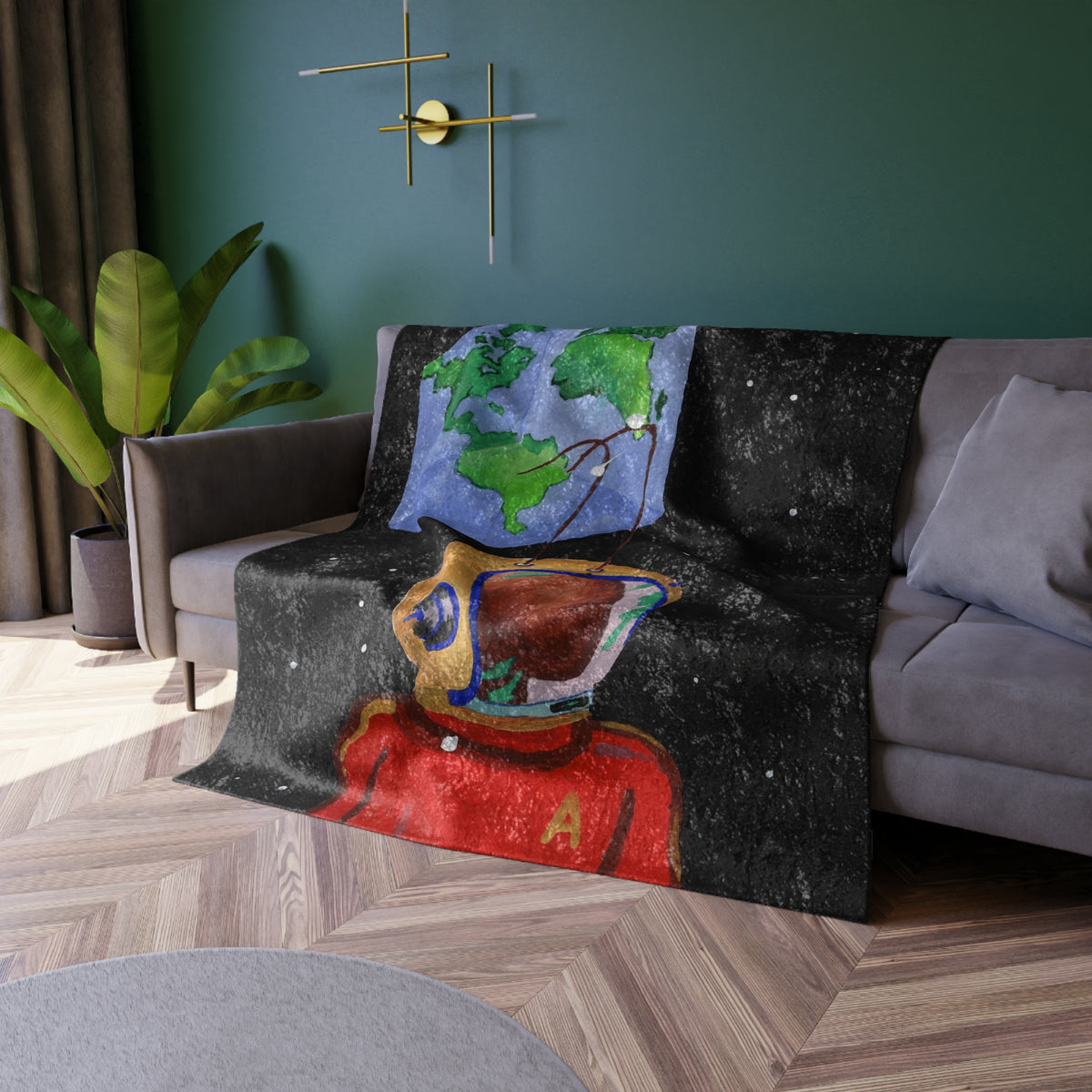 Space Ant Crushed Velvet Blanket product image - artwork by Madeline LeBlanc / Making Madi