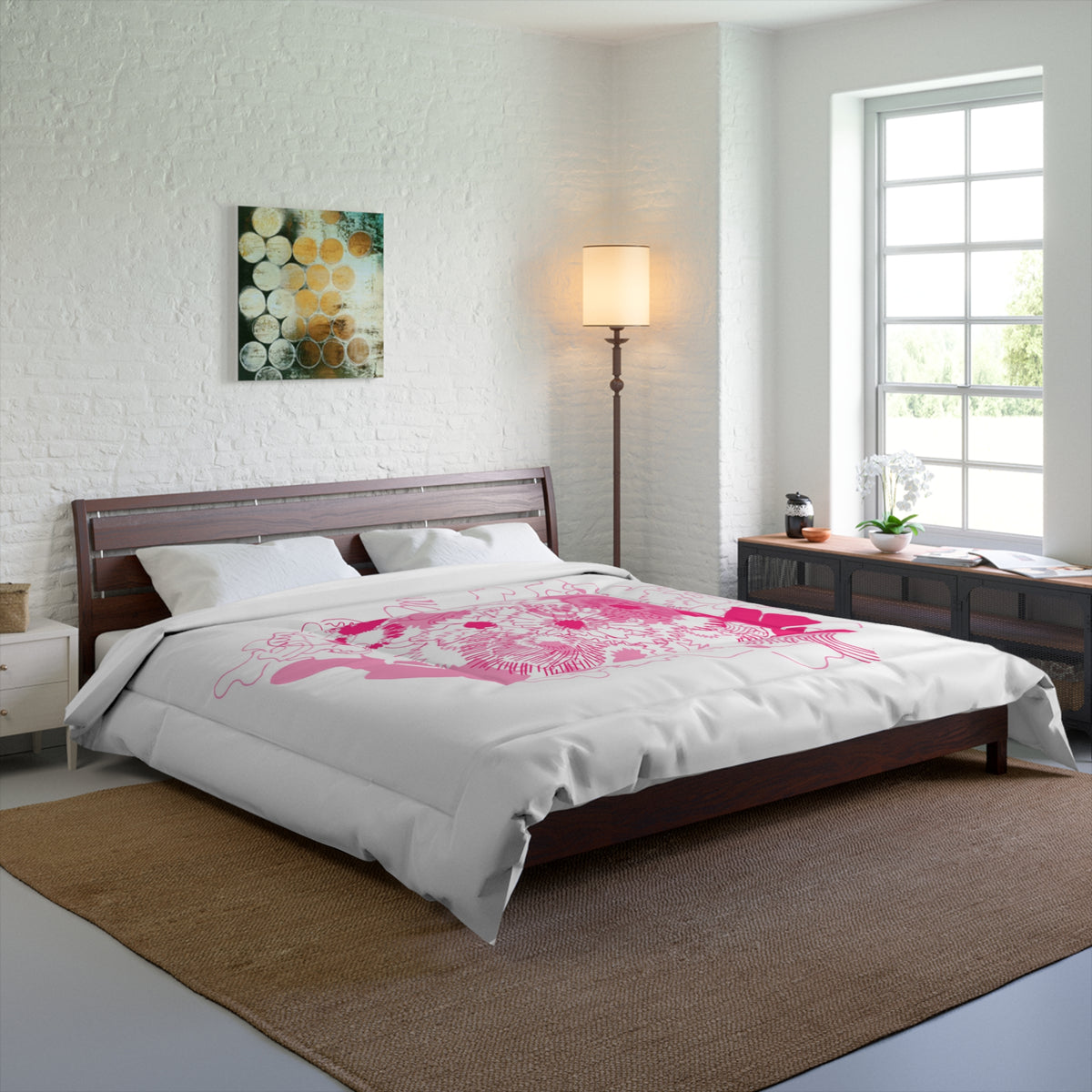 Think Pink! Comforter product image - artwork by Madeline LeBlanc / Making Madi