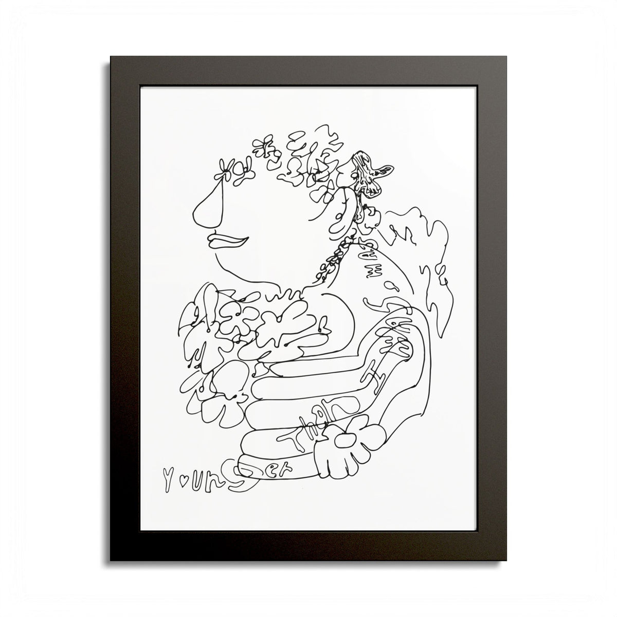 Oh to Be Young Again Colorable Framed Print product image - artwork by Madeline LeBlanc / Making Madi