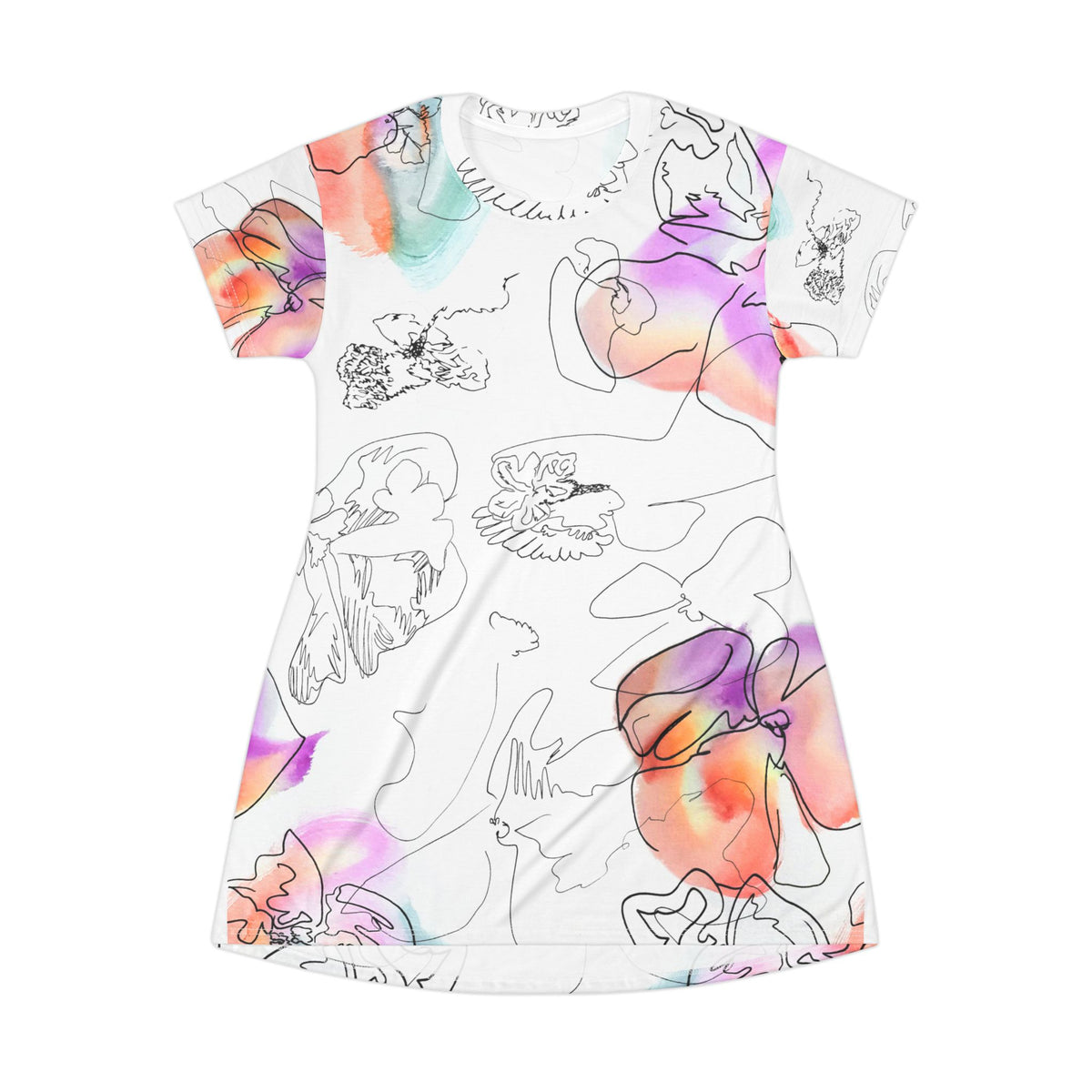 Daydream T-Shirt Dress — original artwork by Madeline LeBlanc