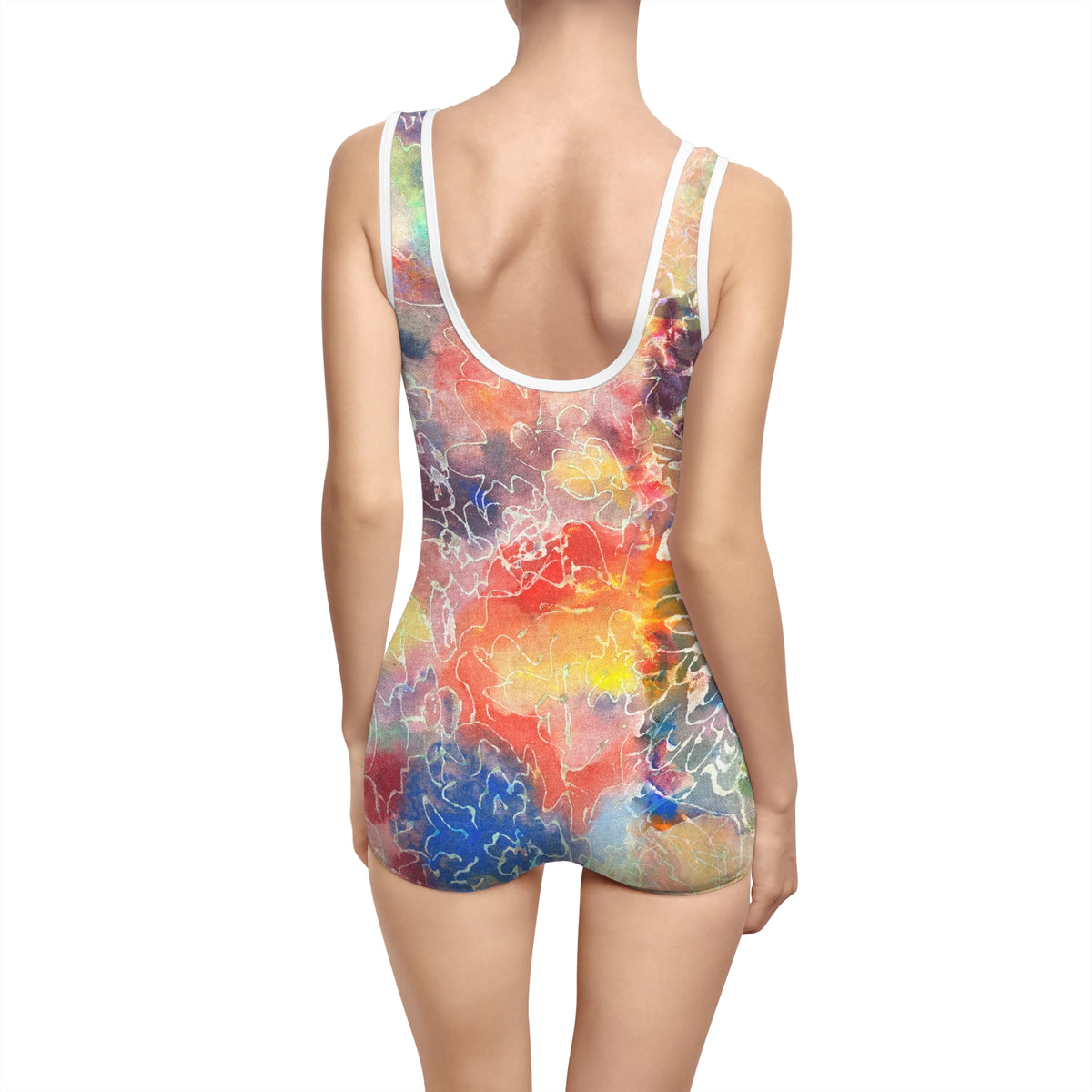 Rebirth Women's Vintage Swimsuit (AOP) product image - artwork by Madeline LeBlanc / Making Madi