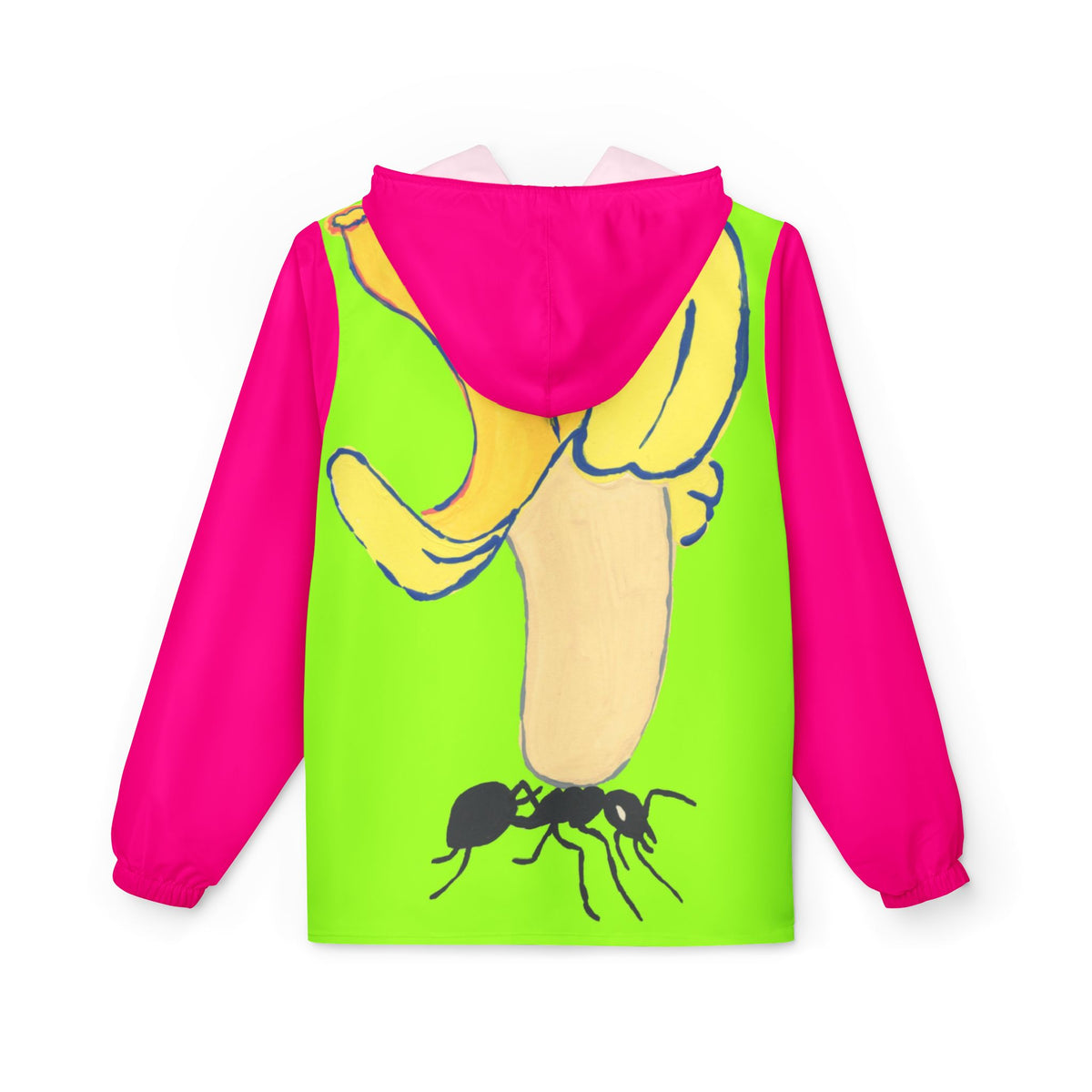 Banana Ant Windbreaker Jacket (AOP) product image - artwork by Madeline LeBlanc / Making Madi