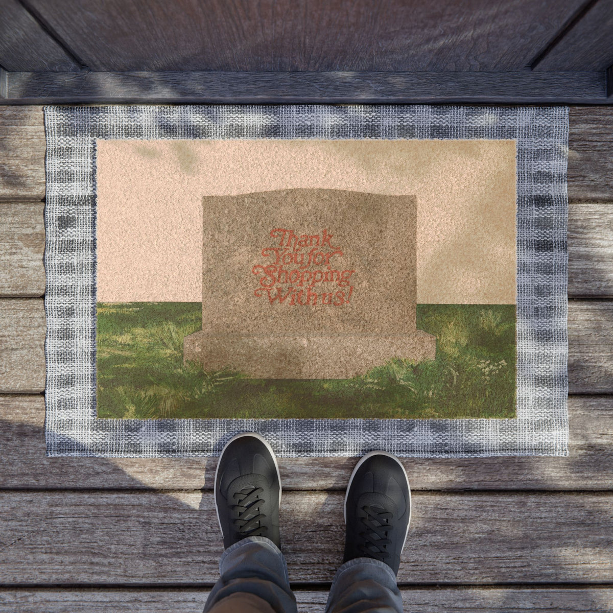 Shop Til' You Drop Doormat — original artwork by Madeline LeBlanc