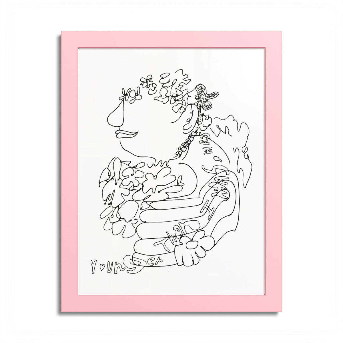 Oh to Be Young Again Colorable Framed Print — original artwork by Madeline LeBlanc