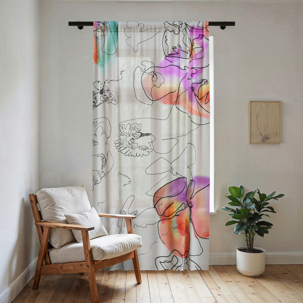 Flutter Sheer Window Curtain — original artwork by Madeline LeBlanc