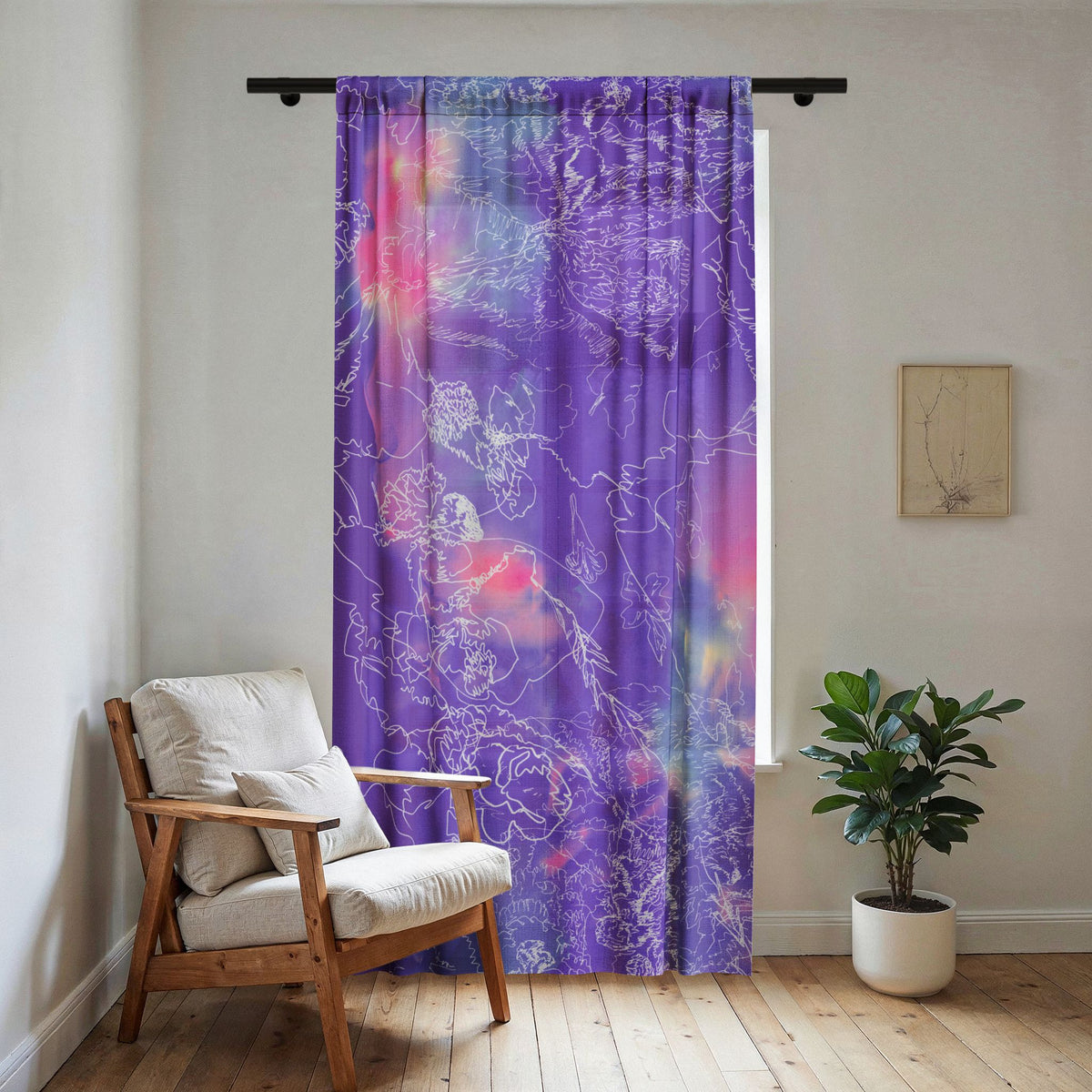 Amethyst Sheer Window Curtain — original artwork by Madeline LeBlanc