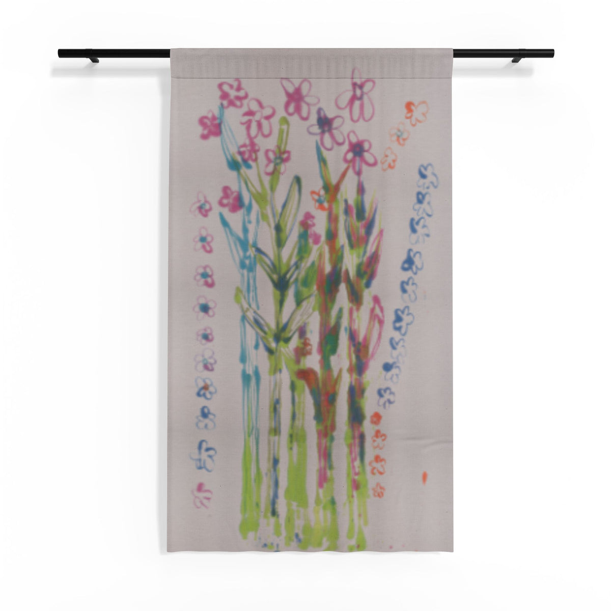 Stickseed Sheer Window Curtain — original artwork by Madeline LeBlanc