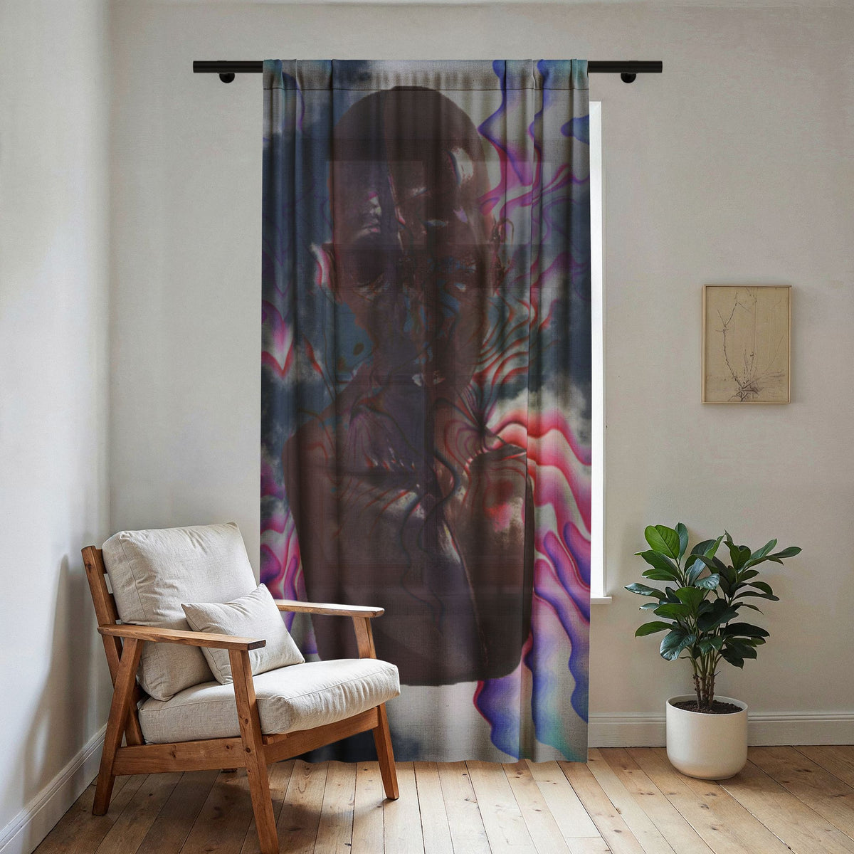 Remembering Sheer Window Curtain — original artwork by Madeline LeBlanc