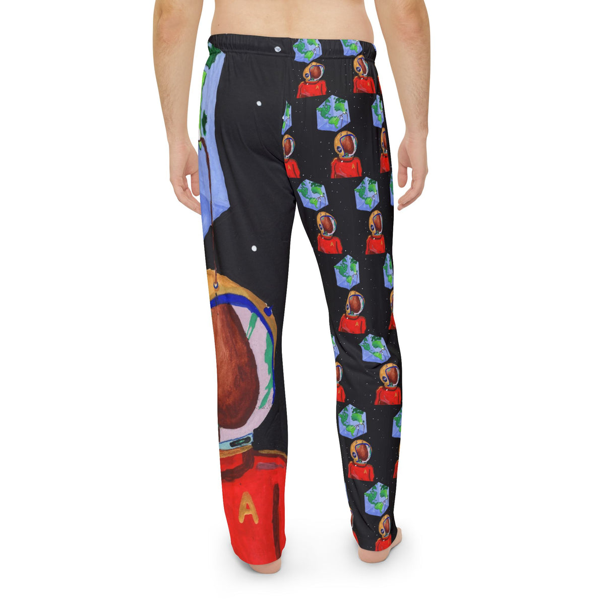Space Ant Men's Pajama Pants (AOP) product image - artwork by Madeline LeBlanc / Making Madi