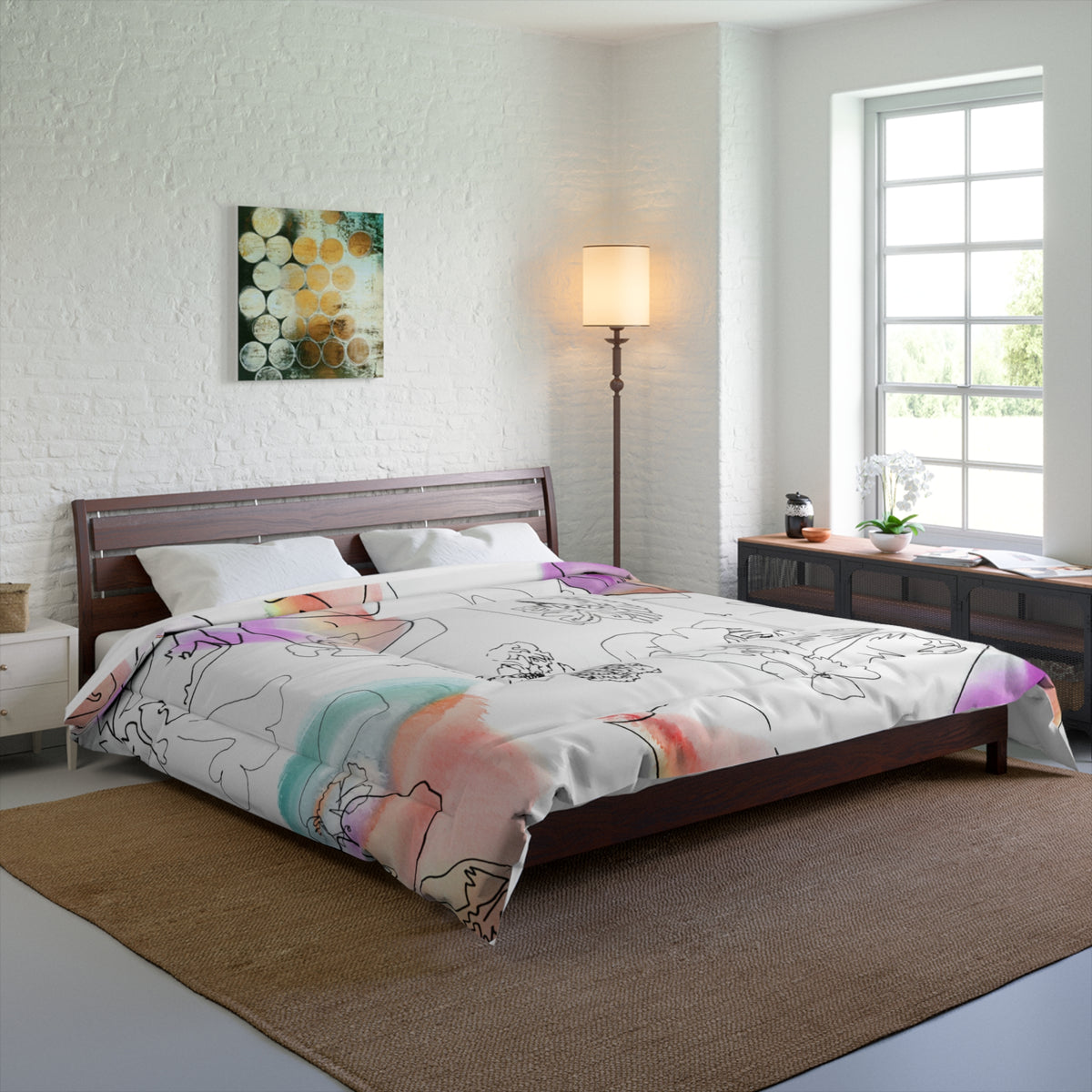 Flutter Comforter — original surrealist artwork by Madeline LeBlanc