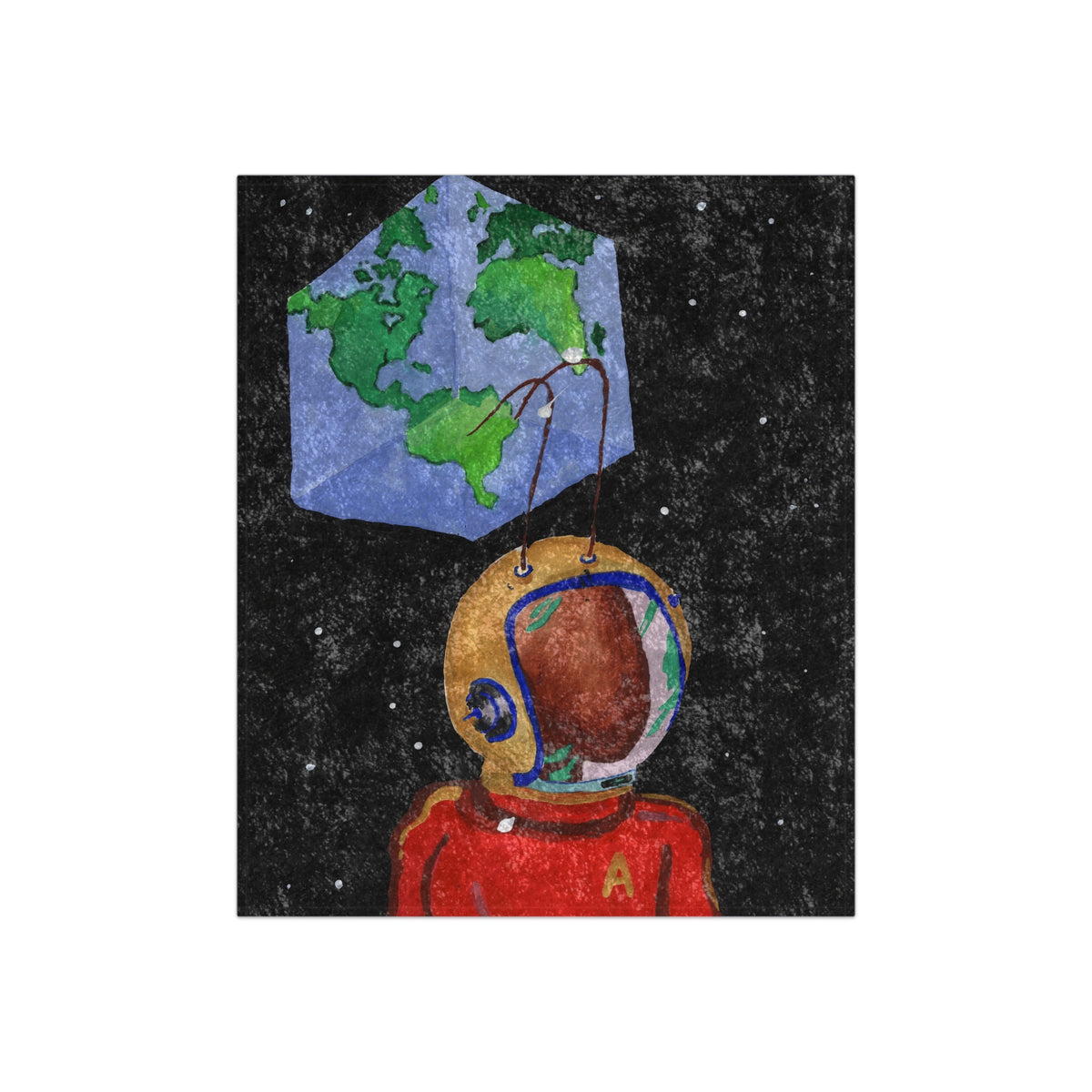 Space Ant Crushed Velvet Blanket product image - artwork by Madeline LeBlanc / Making Madi