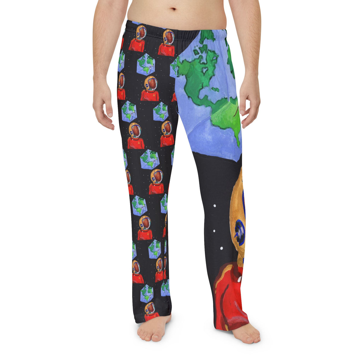 Space Ant Men's Pajama Pants (AOP) product image - artwork by Madeline LeBlanc / Making Madi