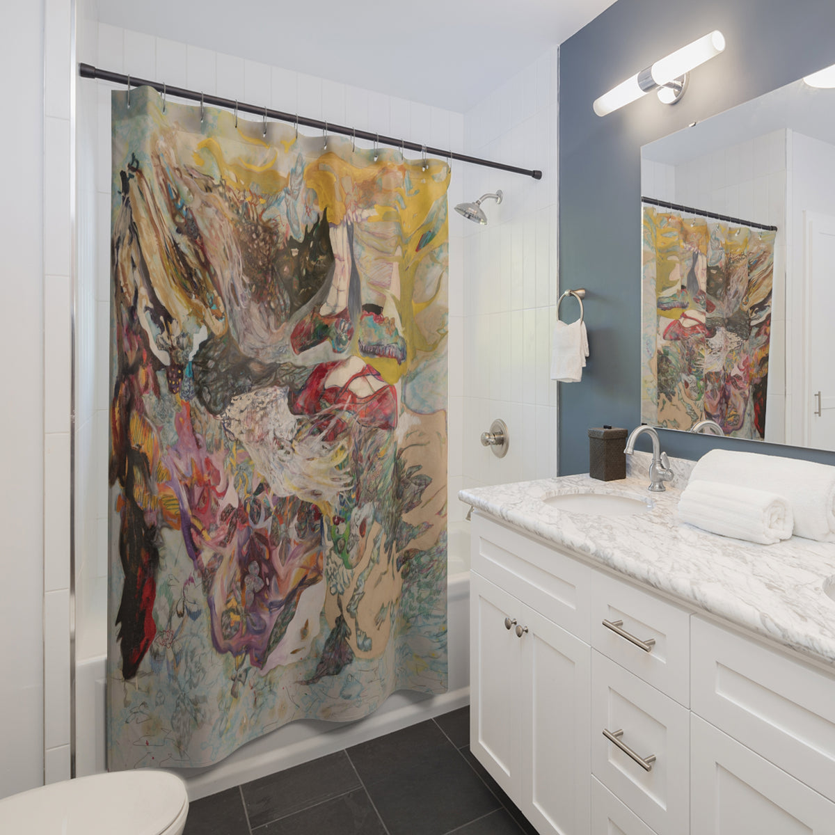 Secret Garden Shower Curtains product image - artwork by Madeline LeBlanc / Making Madi