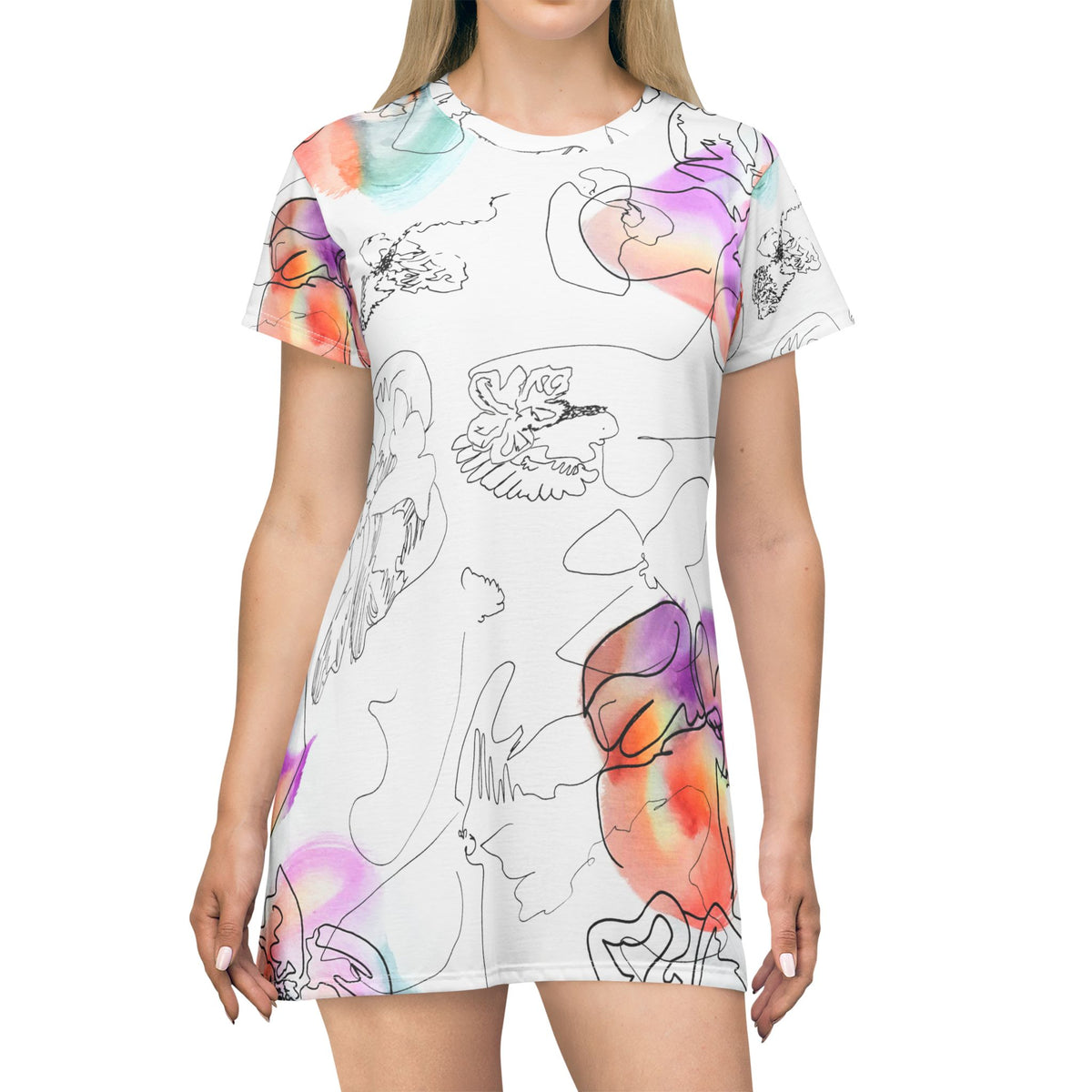 Daydream T-Shirt Dress (AOP) product image - artwork by Madeline LeBlanc / Making Madi