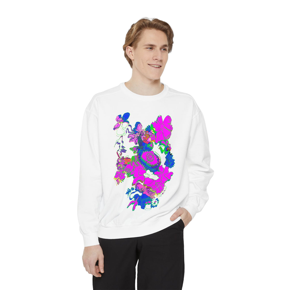 Flower Power Sweatshirt — original artwork by Madeline LeBlanc