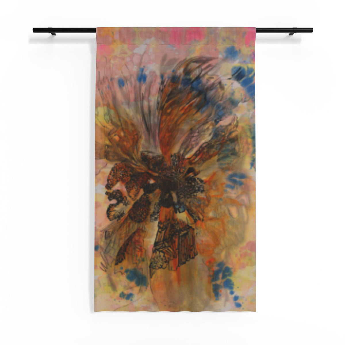 Showy Sunflower Sheer Window Curtain product image - artwork by Madeline LeBlanc / Making Madi