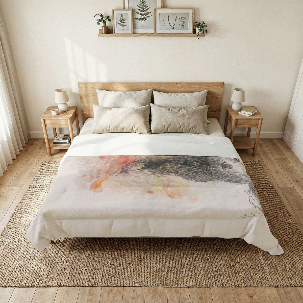 There Are No Words Cotton Comforter product image - artwork by Madeline LeBlanc / Making Madi
