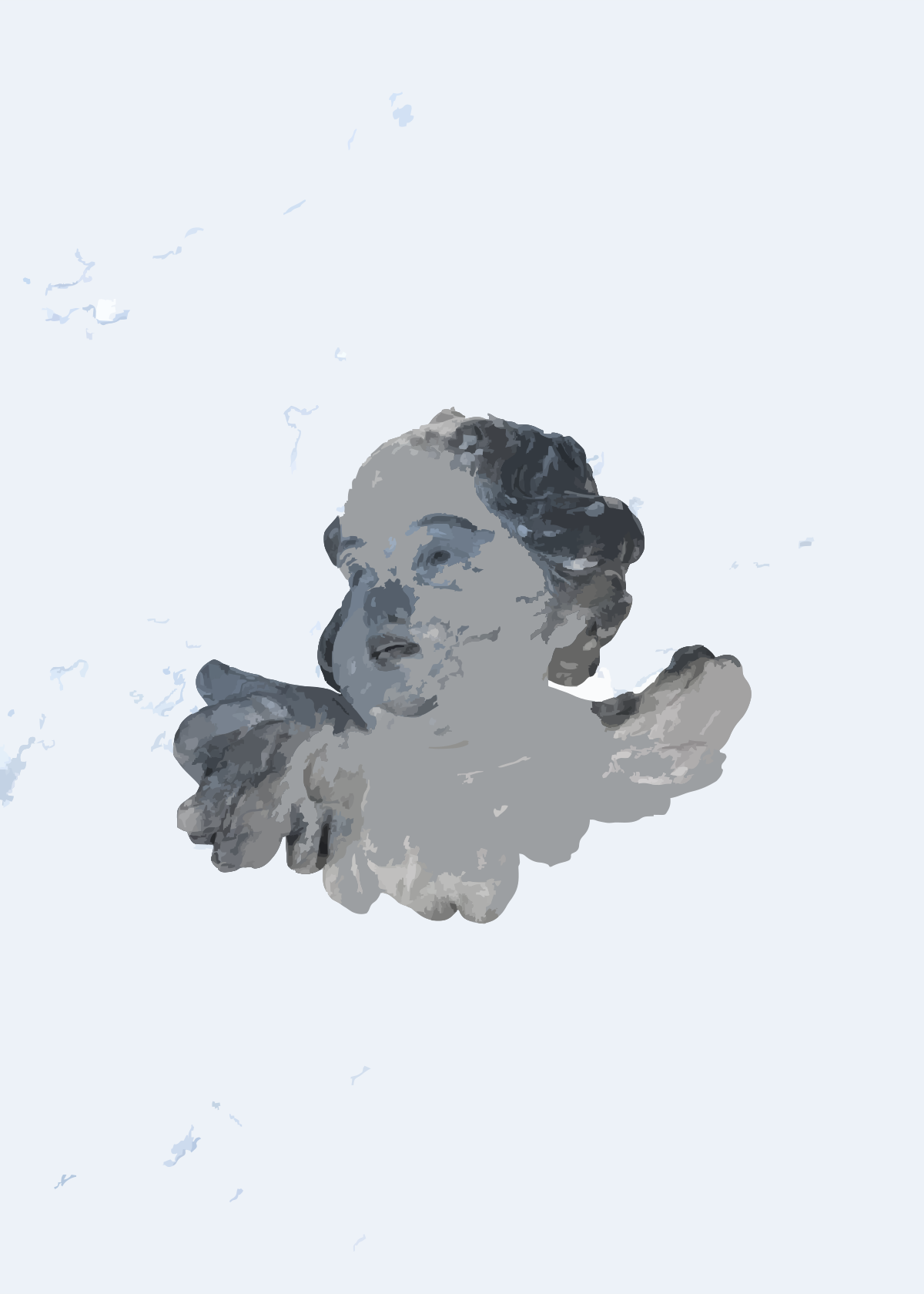 Concrete Angel art print by Madeline LeBlanc — cloud background