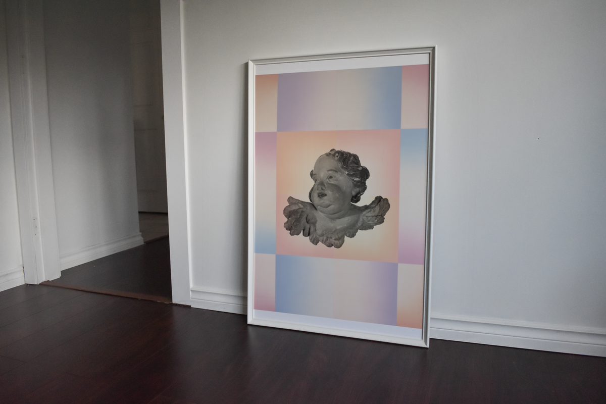 Concrete Angel print on wall by Madeline LeBlanc / Making Madi